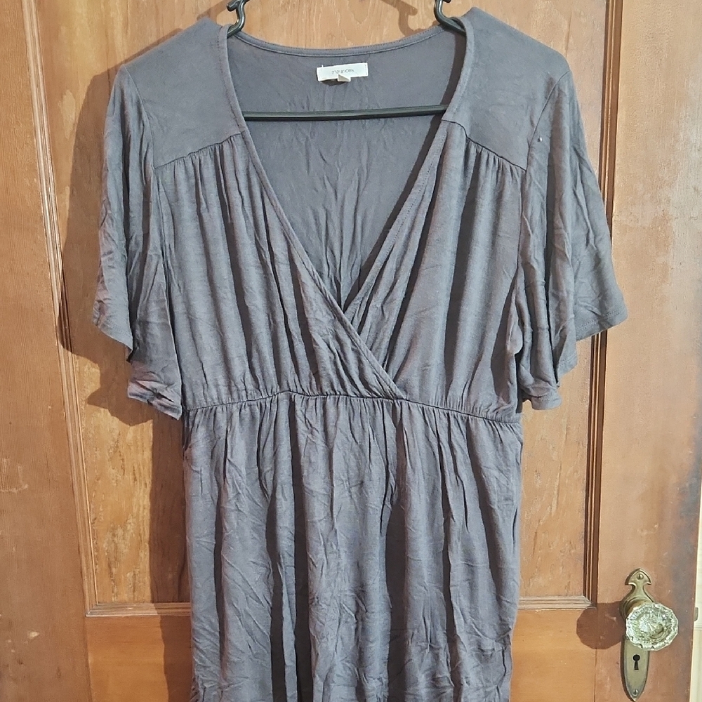 Maurices Gray Maternity/Nursing Blouse